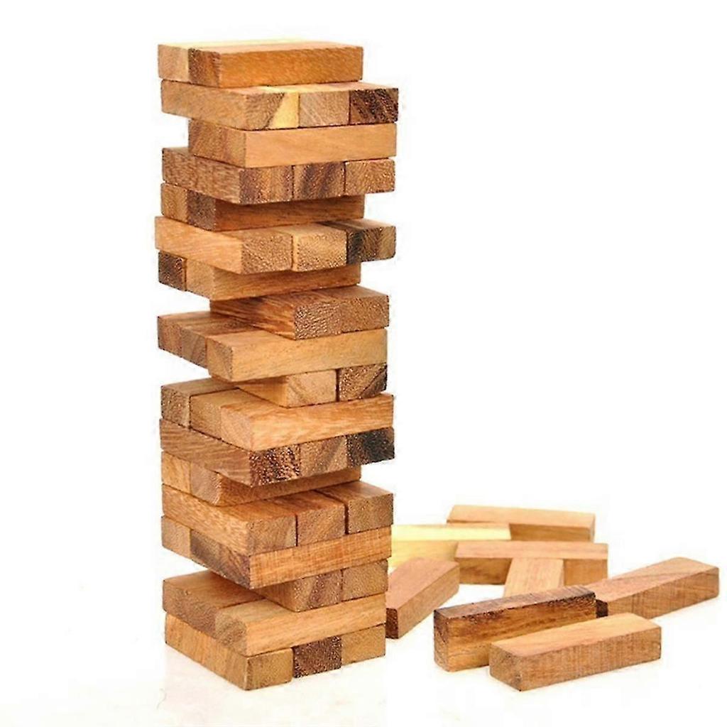 Wood Tumbling Tower Game - Perfect for Party Games, Outdoor Games for Adults and Family, Classic Stacking Block Games,S