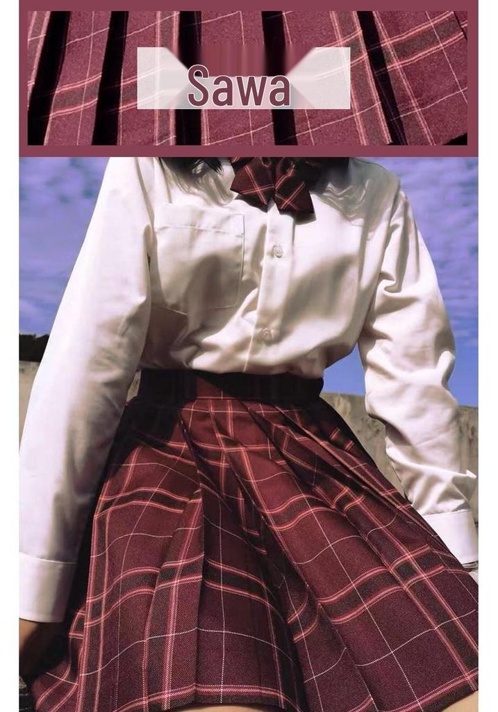 Japanese Academy Style JK Uniform Set - Long/Short Sleeve, Pleated Skirt for Female Students