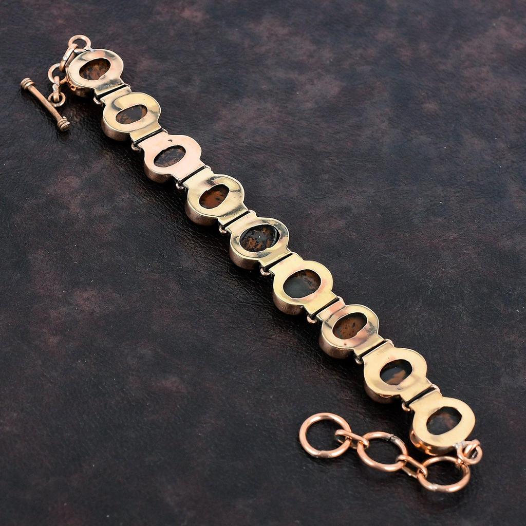Mahagoni Obsidian Armband Kupferarmband Verstellbares Kettenarmband Handgefertigtes Edelsteinarmband Wunderschöner Kupferschmuck Jubiläumsgeschenke