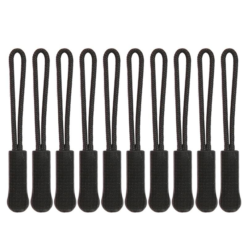 5/10/20PCS Zipper Head Extension Cord Tags Pulls Slider Cord Rope Puller Ends Lock Zip Clip Buckle for Bag Outdoor