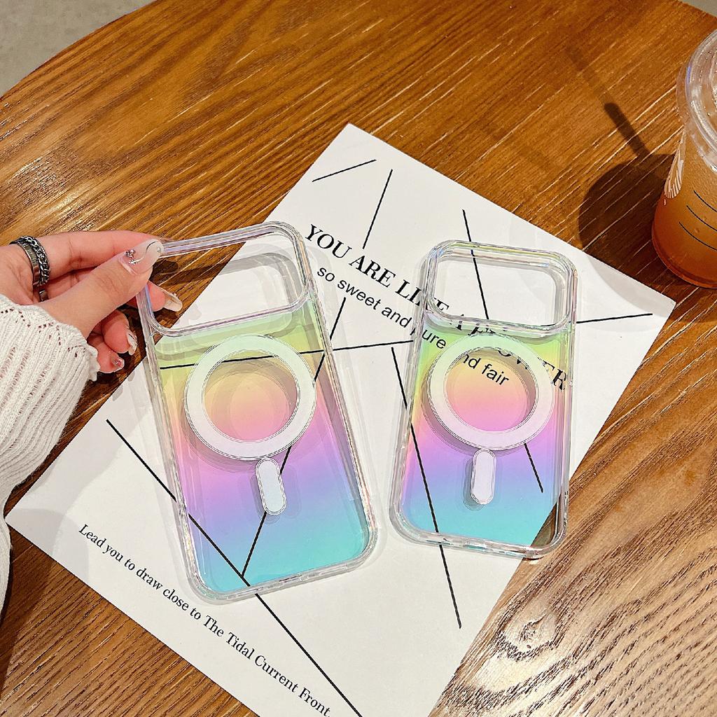 For iPhone 17 Pro Case Compatible with MagSafe Acrylic+TPU Gradient Phone Cover