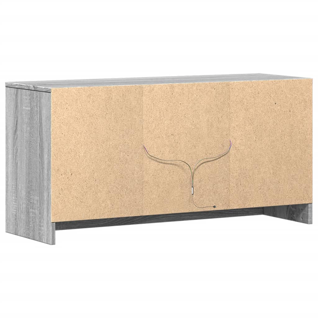 TV Cabinet with LED Lighting Grey Sonoma 100 x 34 x 50 cm