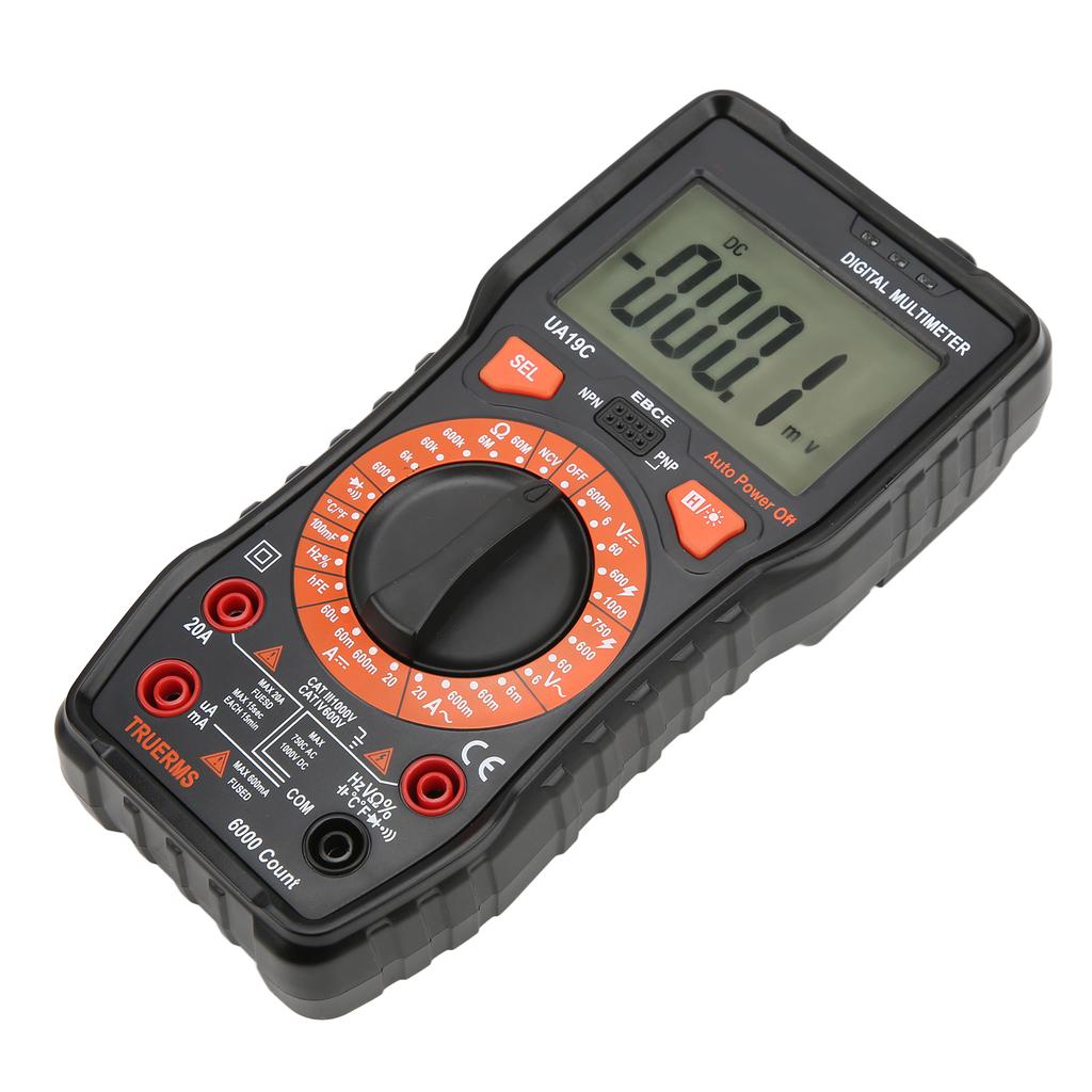 UA19C 20A 1000V LCD Electrical Meter Digital Multimeter with High Accuracy and Buzzer Portable and Multifunction for