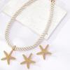 Women's Jewelry Set Zinc Alloy Starfish Pendant Necklace Earrings Exaggerated Summer Marine Animal Jewelry Gift Suitable for Daily Wear and Vacation