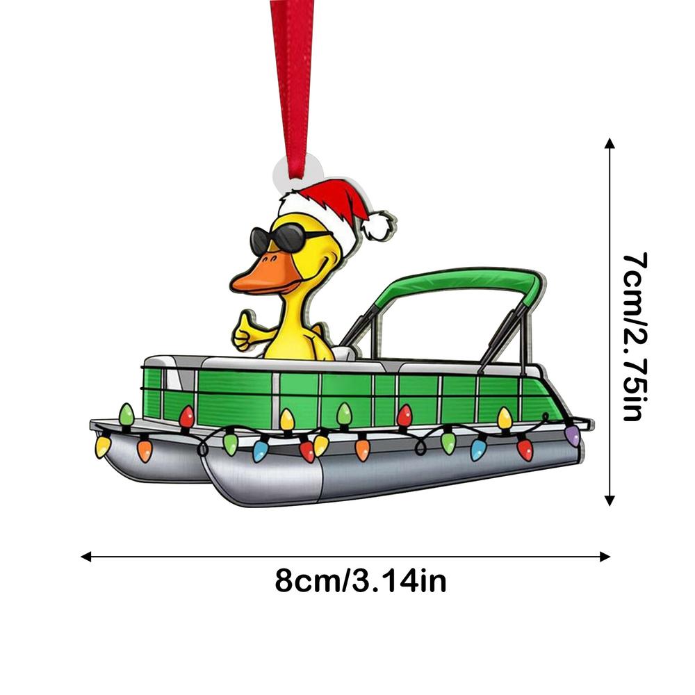

Christmas Tree Decoration Funny Duck Pontoon Boat Hanging Ornament For Christmas Tree Fireplace Door Wall