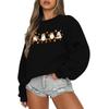 Women's Casual Fashion Round Neck Long Sleeve Halloween Printed Sweatshirt
