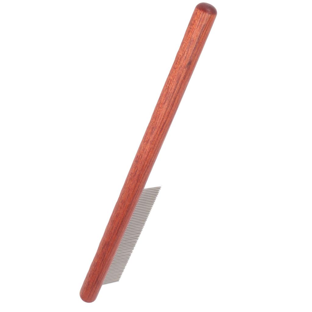 Lice Comb Fine Teeth Ergonomic Wooden Handle Stainless Steel Flea Lice Comb for Hair Care