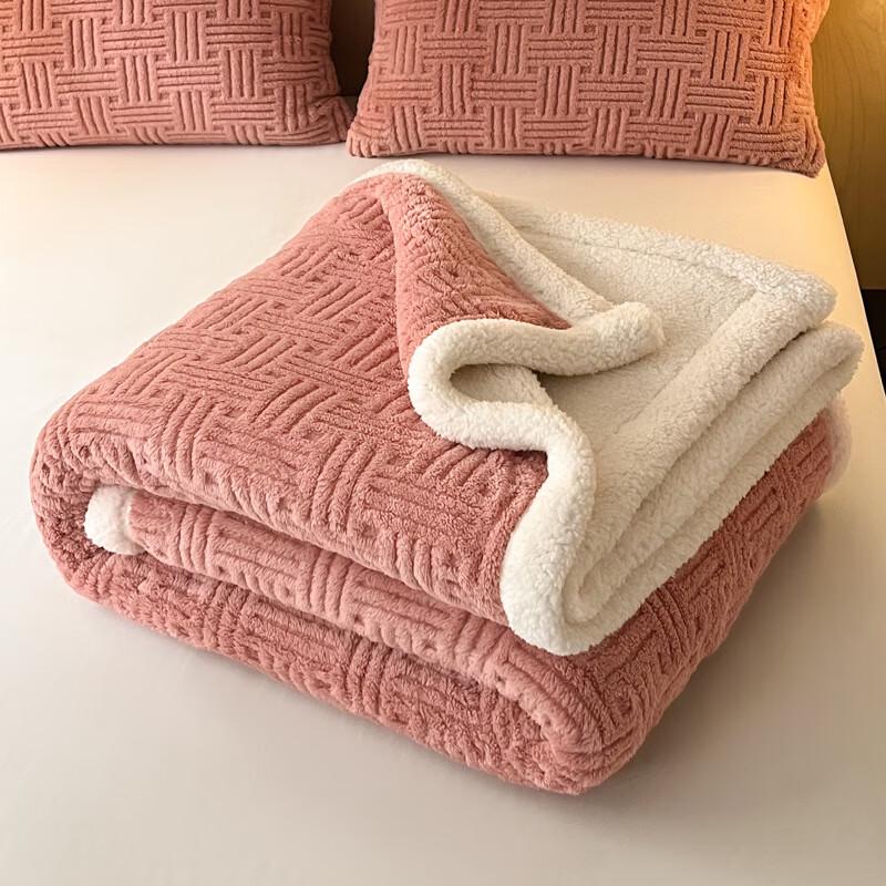 LISM Jacquard Lamb Velvet Thick Warm Blanket