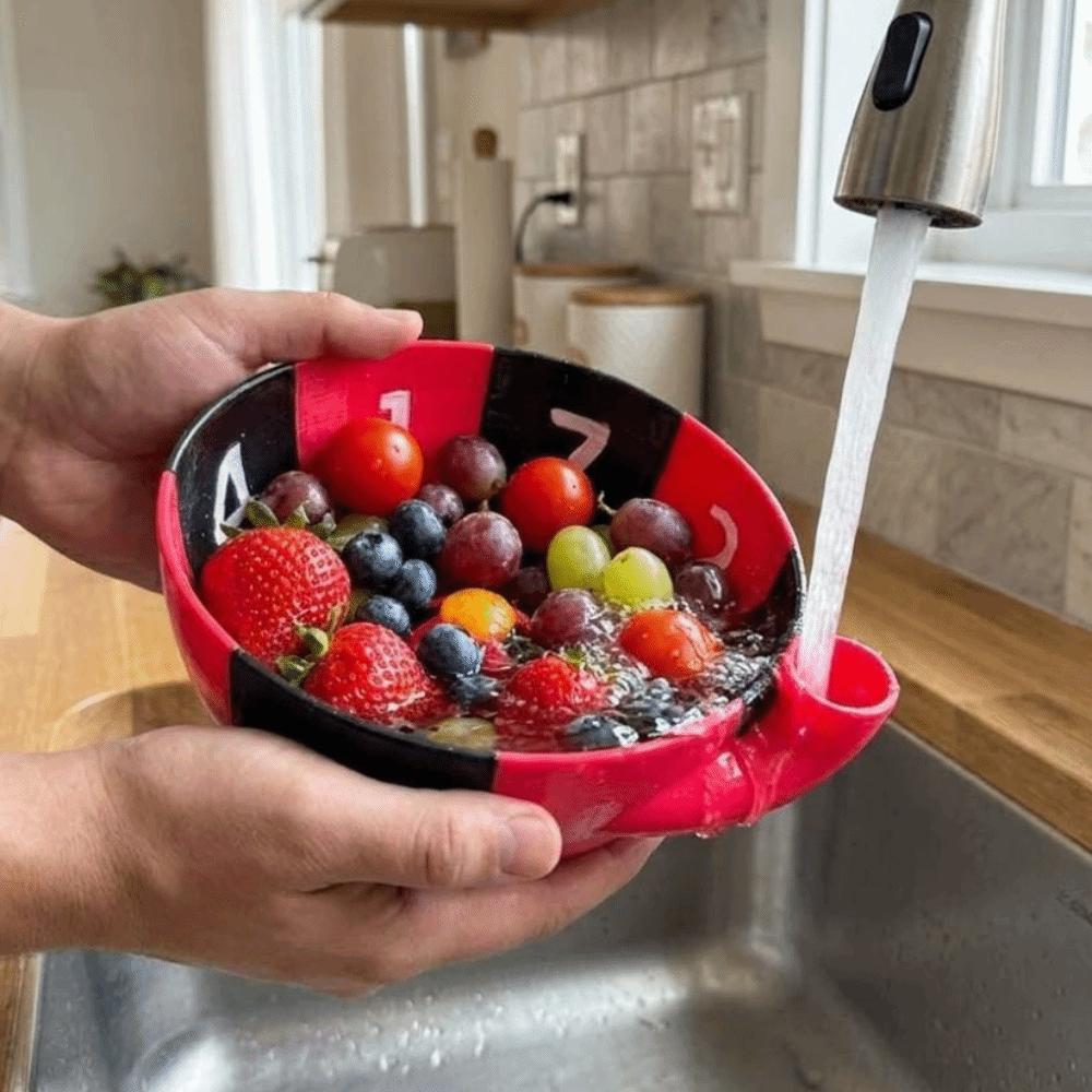Large Capacity Swirl Berry Washing Drain Bowl Dynamic Vortex Fruit Cleaning Bowl Home Kitchen