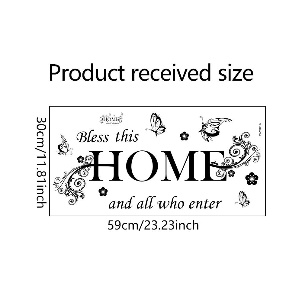 

WZ9016 Английский слоган ДОМ Бабочка Спальня Гостиная Веранда Украшение дома Наклейка на стену Самоклеящаяся 30*59cm/WZ9016