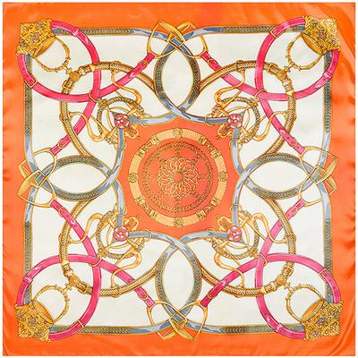 90x90cm Quadratisches Tuch Modische Tücher Für Frauen Seilketten-Print Seidentuch Damen Schal Bandana Für Den Kopf Hijab Schals Für Damen