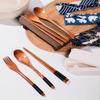 Portable Wooden Cutlery Set: Nanmu Chopsticks, Spoon & Fork