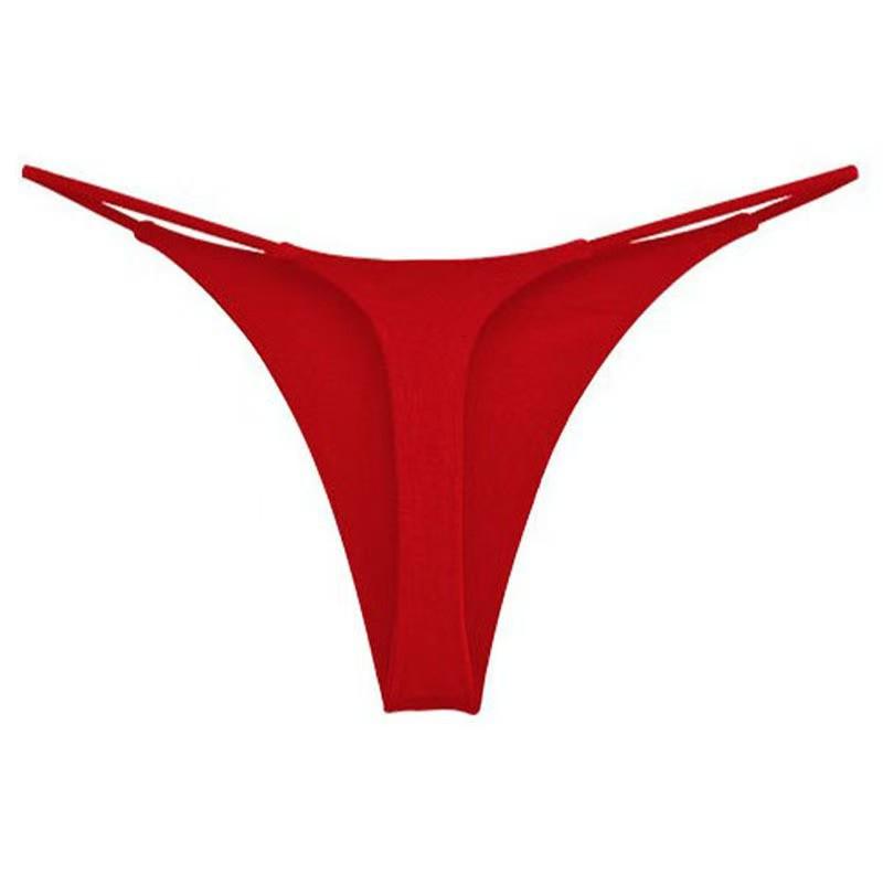 Bikini a perizoma a doppio strato in seta di latte a vita bassa con spalline sottili Lingerie per donna