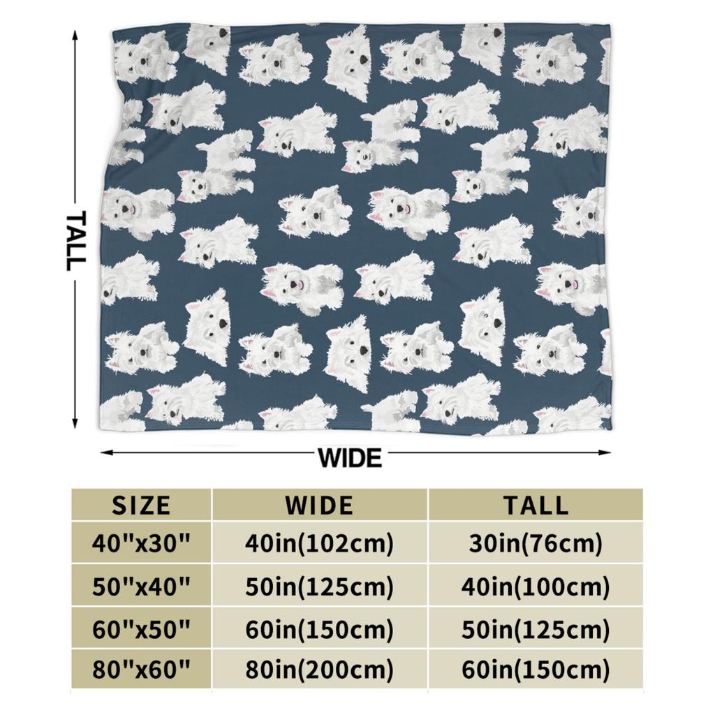 Westie Dog White Cute Animal Blankets Picnic Flannel Throw Blanket For Home Decor Warm Soft Custom Quality Bedspread Gift