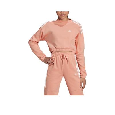 Logo Desenli Bol Kesim Bisiklet Yaka Sweatshirt Kadın Üst Pembe HC2920