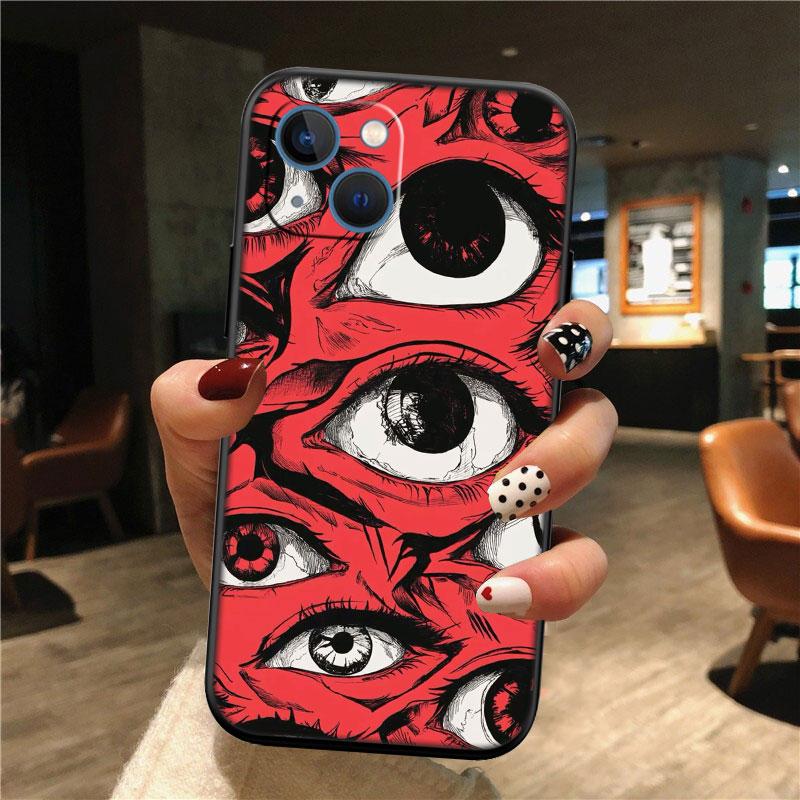 IK62 Spooky Scary Face Eyes New High-End Shell Phone Case for iPhone SE X XS XR 16E 17 11 Pro Max 8 7 6 6s Plus Air
