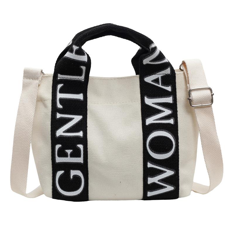 Borsa a Spalla Dolce in Tela alla Moda Versatile ad Alta Capacità Lettera Borsa da Lavoro Collisione Pratica Singola Borse a Tracolla