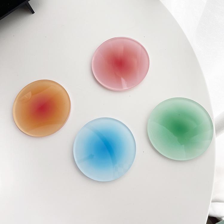 Nordic Sunset Gradient Round Acrylic Coaster - Heat-Resistant Photography Prop Ornament