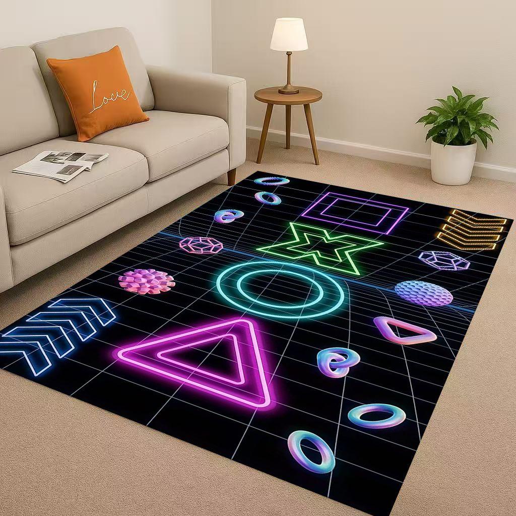 

Классический знак игровой зоны Геймерский контроллер Нескользящий ковер для гостиной, спальни, детской игровой комнаты, под диван, Домашний декор Придверный коврик 40x60cm( 15x23in )