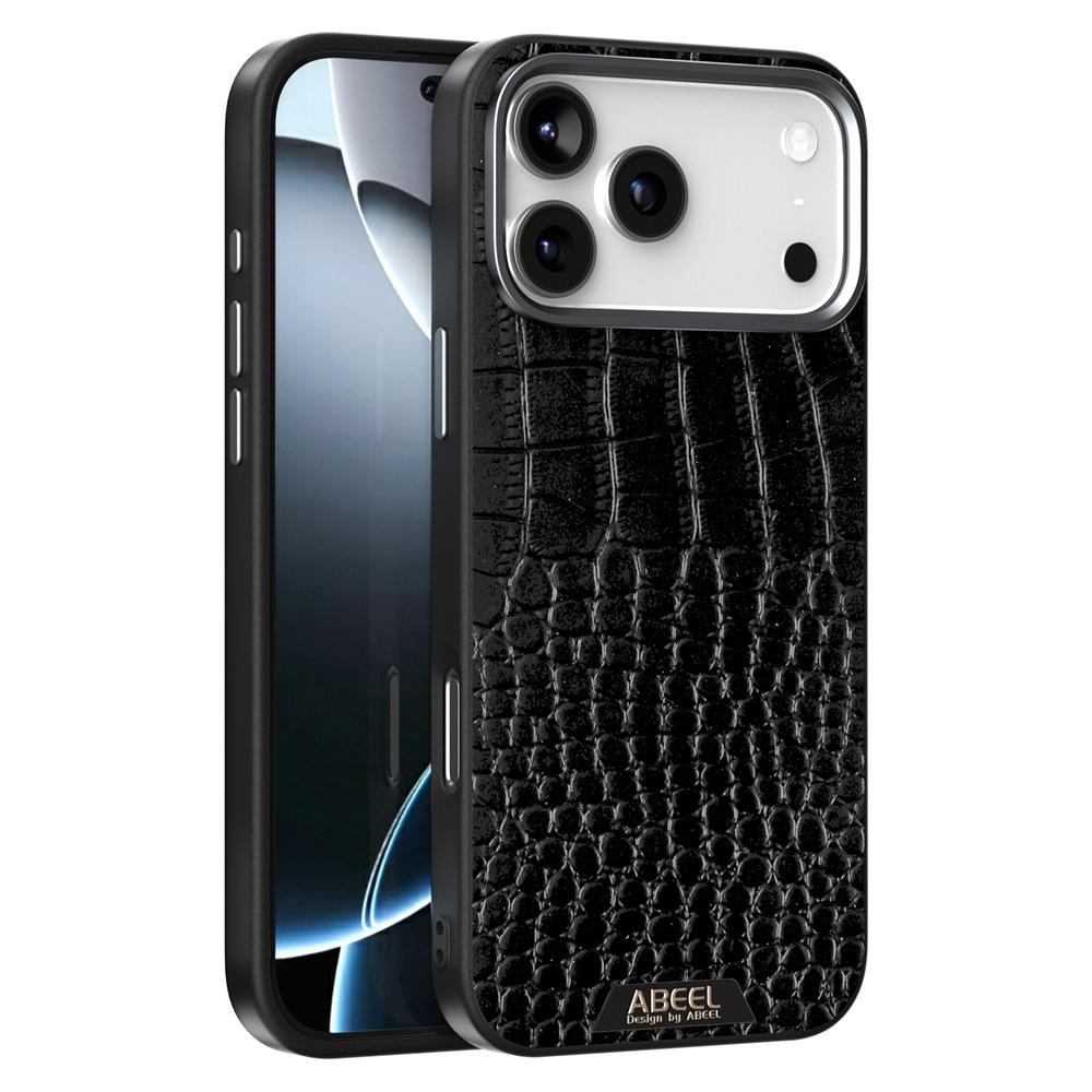 ABEEL For iPhone 17 Pro Max Deksel Kompatibelt med MagSafe Krokodilletekstur Mikro-preget Bakdeksel