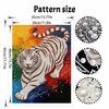 Majestic Tiger Pearl Kit 5D DIY Round Rhinestone Art for Adults Relaxing Handmade Wall Decor Holiday Gift Frameless