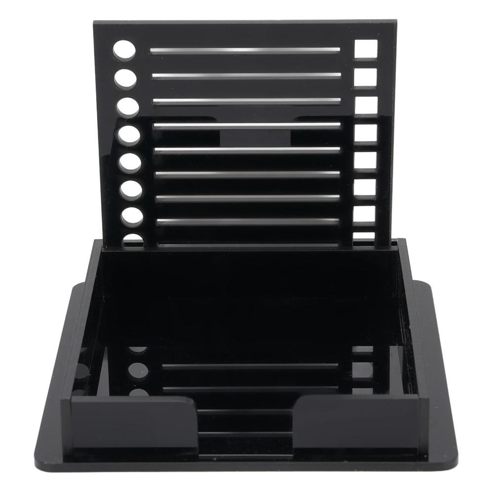 Black Memo Pad Organizer ABS Sticky Pads Dispenser Durable Notepad Holder Office Desk