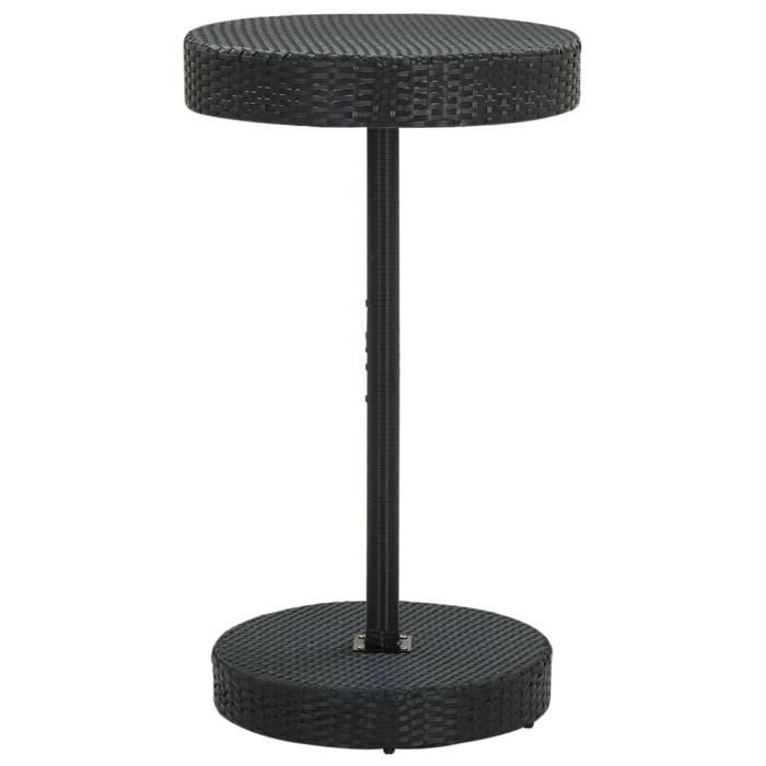 Table de jardin - VIDAXL - 60,5x106 cm - Résine tressée - Acier enduit de poudre - Noir
