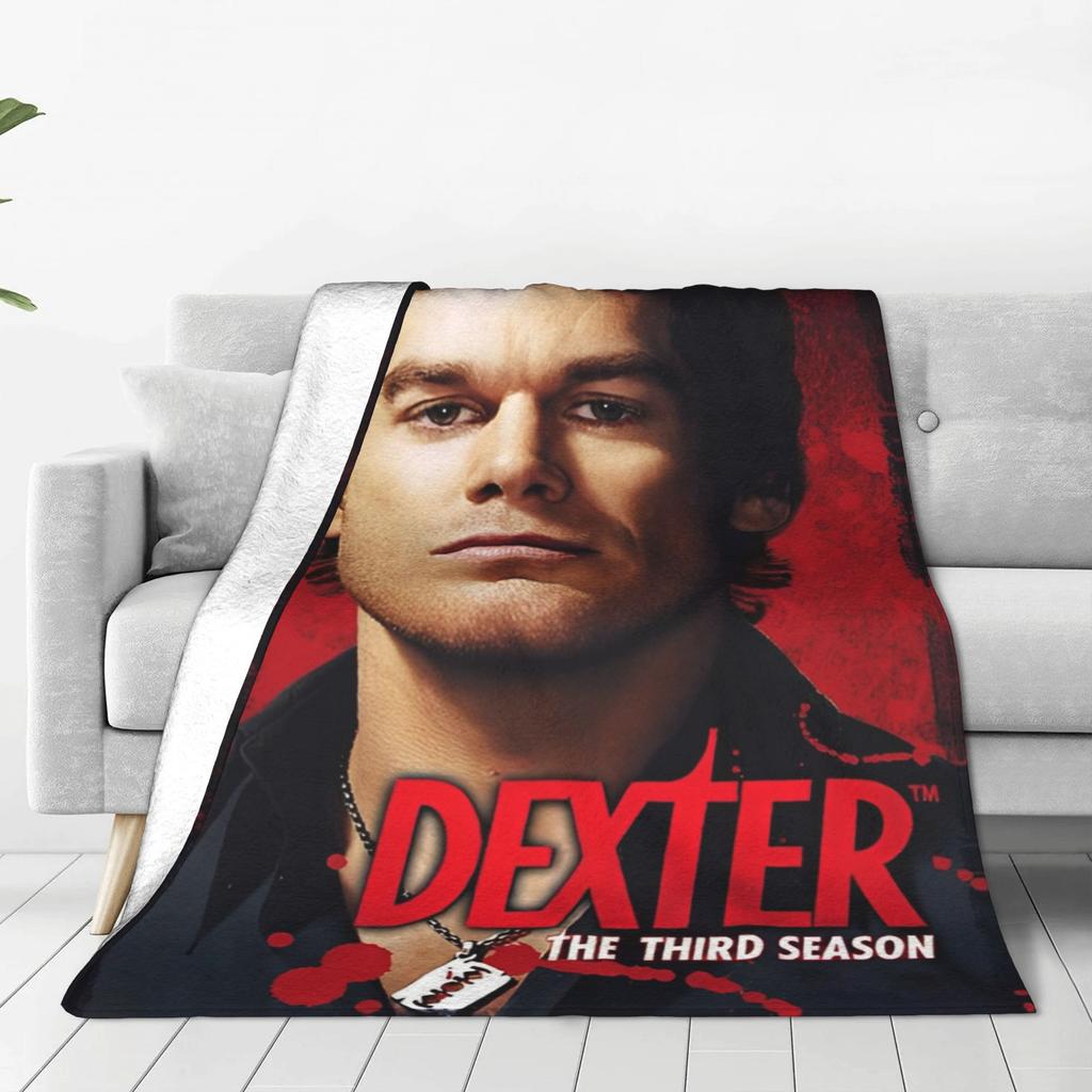 Dexter Morgan 3 Flannel Throw Blankets Blanket for Sofa Office Ultra-Soft Bedroom Quilt