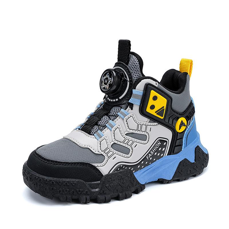 נעלי ספורט לילדים סתיו 2026 עם אבזם מסתובב - עור עמיד בפני החלקה ושחיקה להליכה וריצה