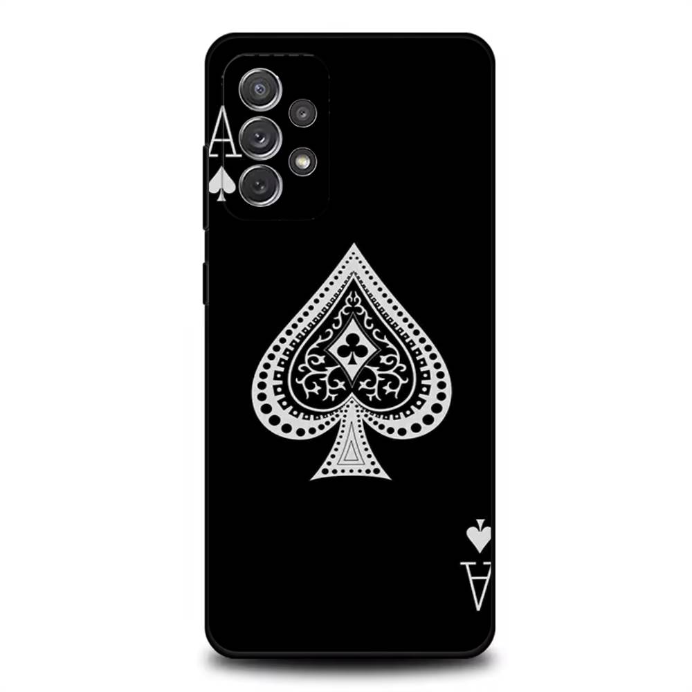 

Ace of Spades Poker Phone Case For Samsung S 25,24,23,22,30,21,10,9,Ultra,Plus,Lite,FE,4,5G Black Soft Case SamsungS20u