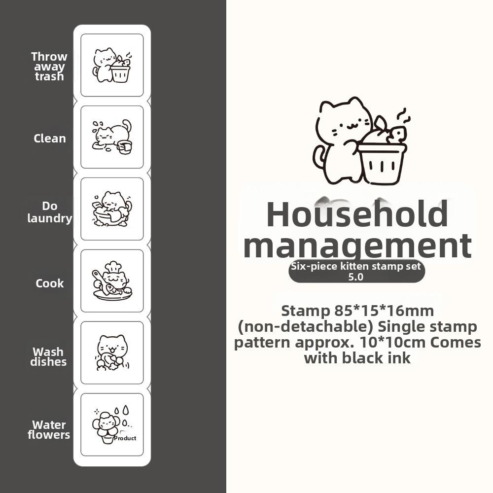 Lovely Kitten Seal Journal Stamp Plastic Scrapbooking Stamp Cute Cat Emotion Stamp  Diy Projects C
