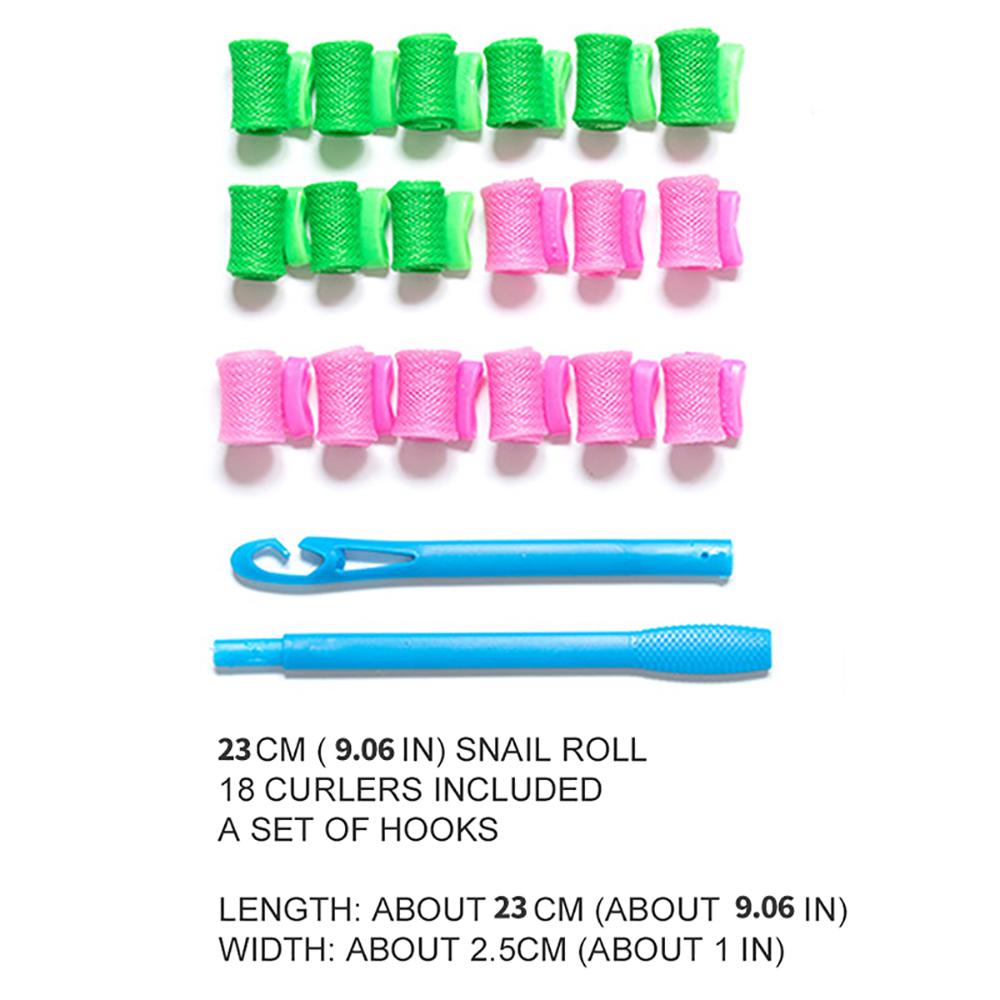 Hair Rollers 18 Pcs /set 15/23/28CM DIY Hair Curler Heatless Curls Snail Shape Curling Hair Tools  Portable Magic Hair Curler