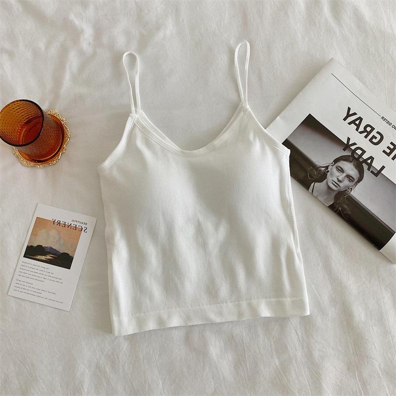 Tílko s úzkým střihem a výstřihem do V, jednobarevné, na léto, vrstvení nebo svrchní oblečení