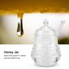 245ml Honey Jar Beehive Shaped Transparent Honey Dispenser with Lid Durable Storage Container Jam/Seasonings/Syrup