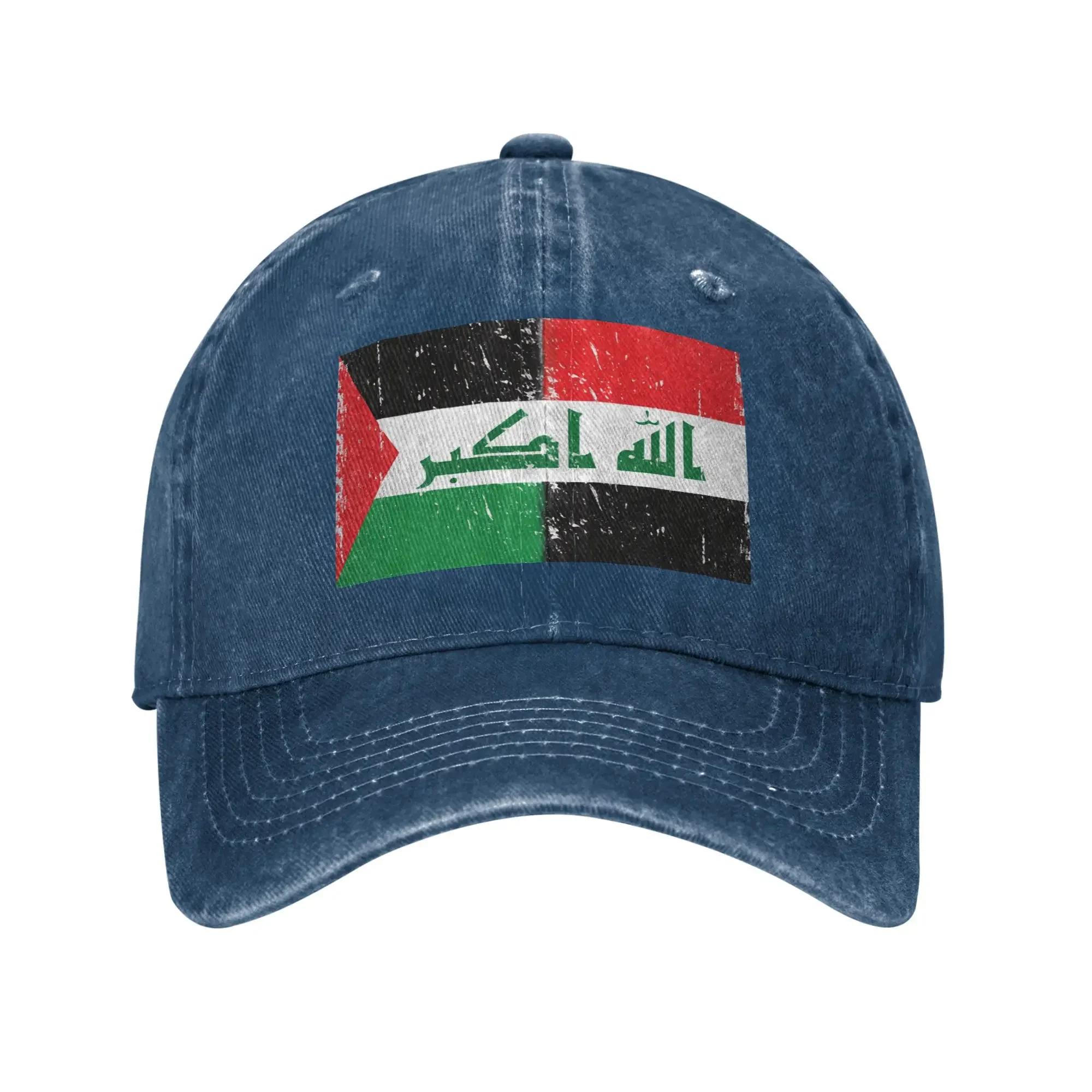 

Flag Of Palestine Iraq Flag Baseball Cap Sun Running Hippie Breathable Washed Hip Hop Hats Unisex-Teens Fashion Caps One Size