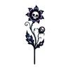 Scary Garden Ornaments Halloween Stake, Waterproof Spooky Skull Flower Lawn Art, 2D Creepy Decorative Stakes Metal Plant Stake for Porch, Patio, Lawn,