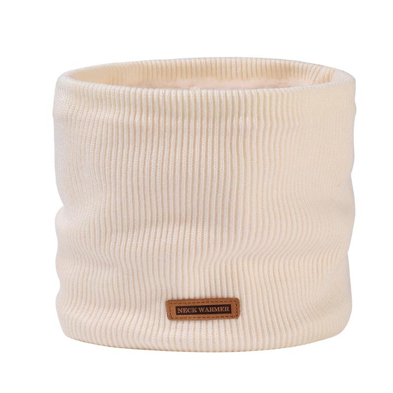 Winter Men's Knitted Scarf Warm Scarf Outdoor Cold Riding Velvet Women's Thickened Neck Cover Solid Color Versatile