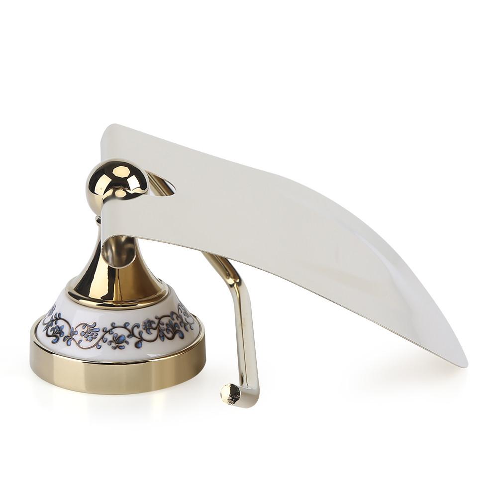 1PC Polished Bathroom Toilet Roll Paper Holder Rack Wall Mounted Tissue Cover Gold