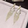 Elegant Tassel Long Earrings: European & American Fashion, High-End Prom & Evening Goddess Style.
