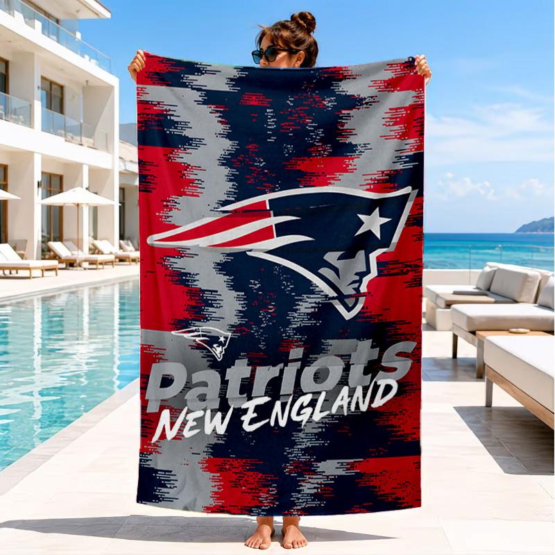 New England Football Team Logo Beach Towel, Quick-drying, Easy to Care for, Suitable for Both Fitness and Beach Vacations,Sports Essential