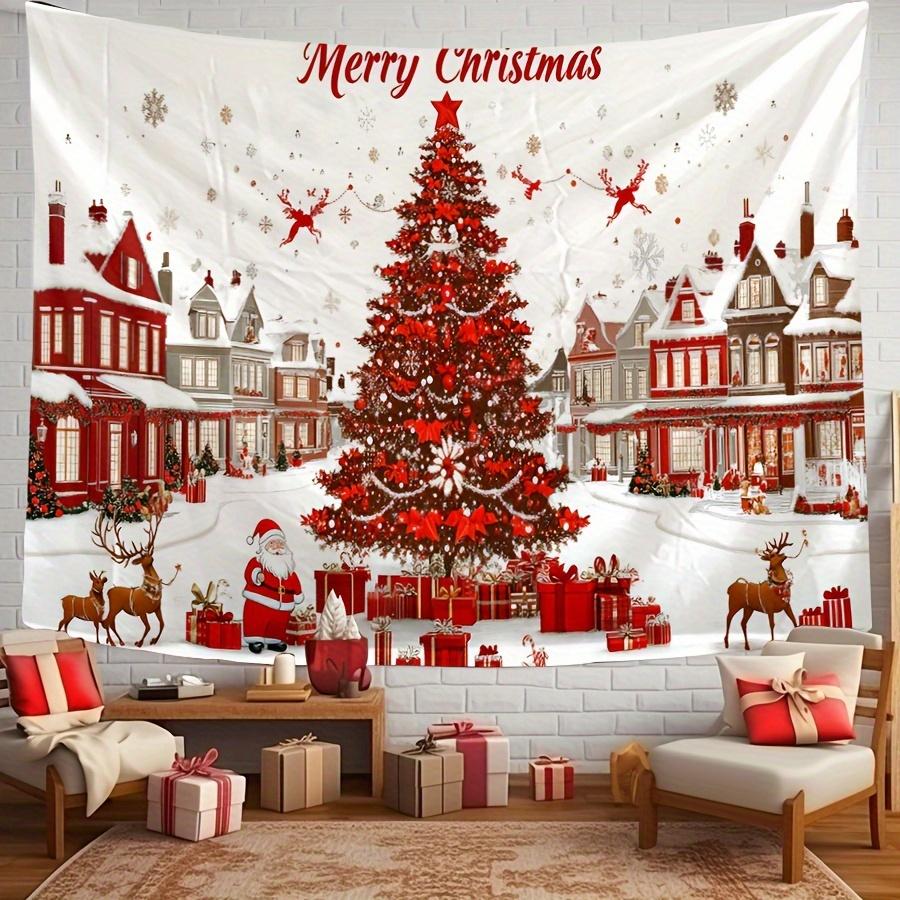 

Зимнее утро Олень Рождественская елка Настенный гобелен Рождественская настенная подвесная елка Настенная подвесная елка Великолепная рождественская елка Камин Подарки 230x180cm