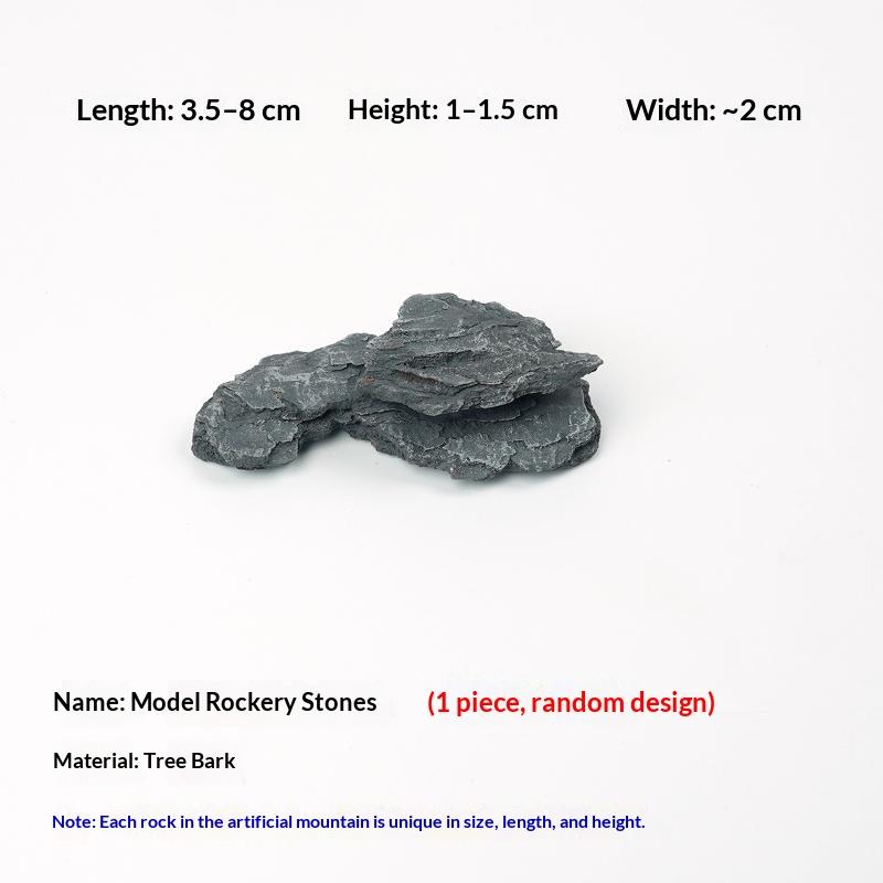 1/5Pcs 3.5-8Cm Length Mini Moss Covered Forest Rock Model Irregular Simulation Rock For Micro-Landscape Outdoor Decoration