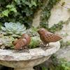 2Pcs Exquisite Decorative Ornament Metal Bird Decorative Ornament Figures Rusty Metal Bird Home Decoration