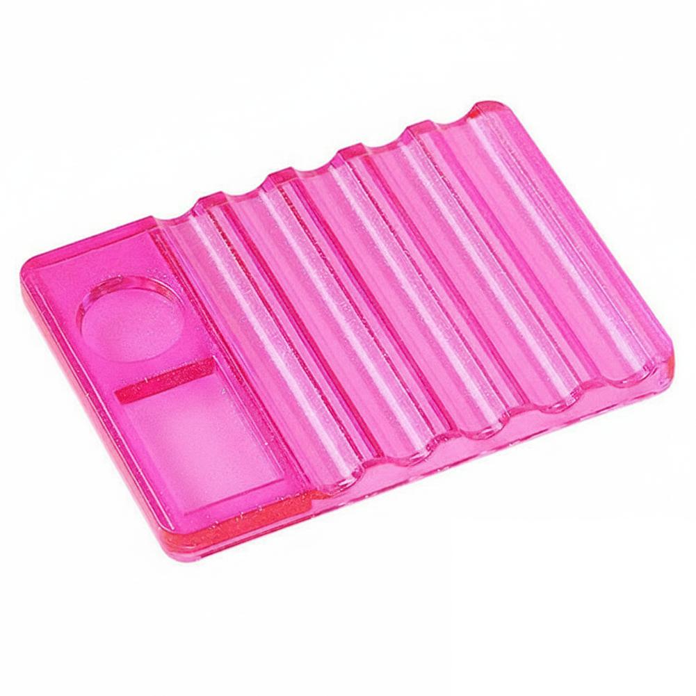 Acrylic Nail Art Brush Holder 1pc 5-Compartment Stand With Mixing Palette Tool Organizer For UV Gel Pen Display Manicure