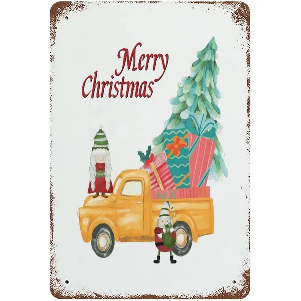 Metal Tin Signs Snow Man Xmas Wall Decoration Plaque Vintage Art Poster Iron Painting for Man Cave Home Cafe Garden Club Bar