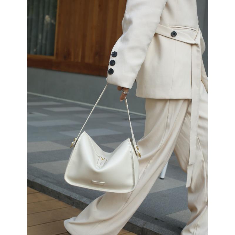 New Trendy Leather Bag Retro Fashion Versatile Small Square Bag Cowhide One Shoulder Crossbody Bag Large Capacity Women