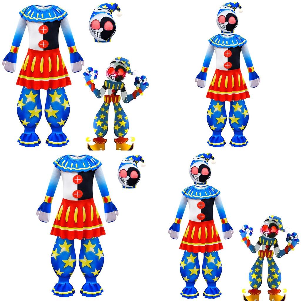 Cosplay Costume For Kids Sun And Moon Clown Halloween Jumpsuit 4630