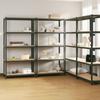 Day and Night - Day and Night Shelving 5 Levels 4 Units Anthracite Gray Steel and Plywood