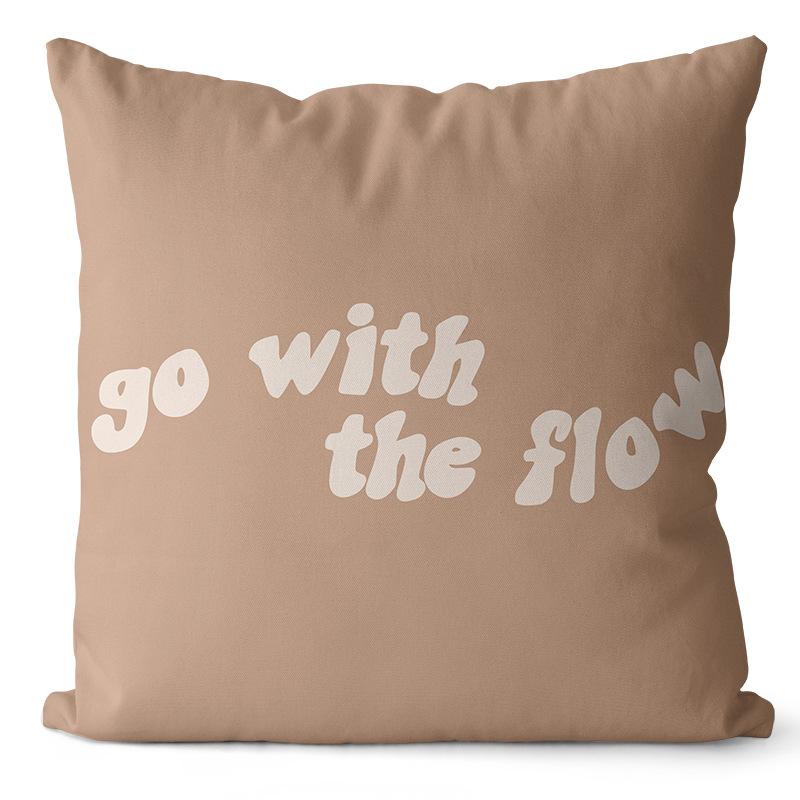 Cream Printed Throw Pillow Cover Earthy Nordic Abstract Cushion Sofa Car Office Cushion Cover