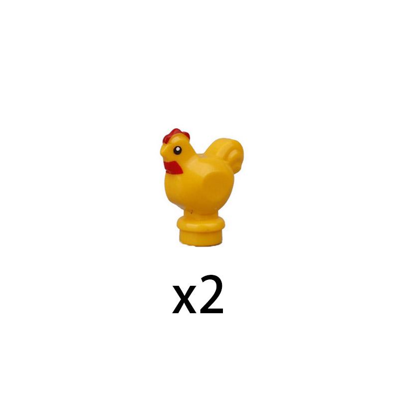 MOC Stadt Mini Süßes Tier Bär Schaf Ziege Huhn Hund Schwein Familie Bauernhof Bausteine Zubehör Kinderspielzeug Weihnachtsgeschenk